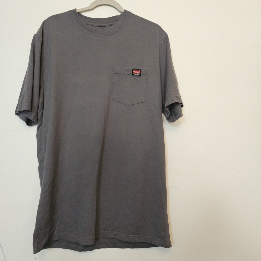 Wrangler 100% Cotton Pocket T Shirt Men's‎ Large Gray Workwear Casual